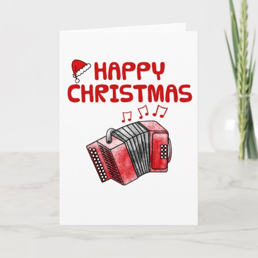 Accordion Christmas Card Folkmusiker Dankeskarte (Vorderseite)