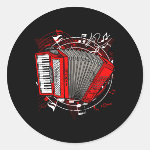 Accordion Colors Music Instrumentation Runder Aufkleber