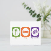 Accordion Eat Sleep Play Postkarte (Stehend Vorderseite)