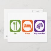 Accordion Eat Sleep Play Postkarte (Vorne/Hinten)