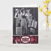 Accordion Girls Vintage Ad Karte (Gelbe Blume)