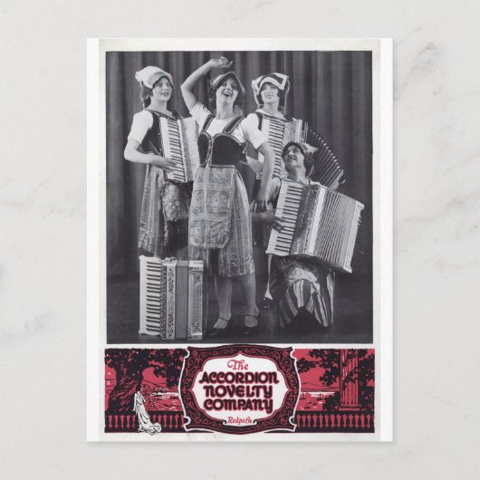 Accordion Girls Vintage Ad Postkarte (Vorderseite)
