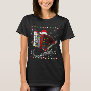 Accordion Instrument Weihnachtsmannmütze Weihnacht T-Shirt