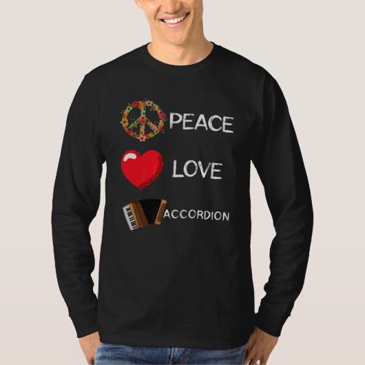Accordion Liebe Peace Music Accordionist Music Flo T-Shirt (Vorderseite)