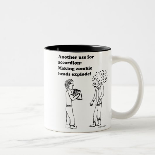 Accordion macht Zombies explodieren Zweifarbige Tasse (Rechts)