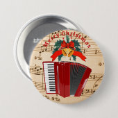 Accordion Music, Christmas Design, Button (Vorne & Hinten)