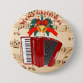 Accordion Music, Christmas Design, Button (Vorderseite)