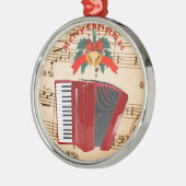 Accordion Music, Christmas Design, Ornament Aus Metall (Links)