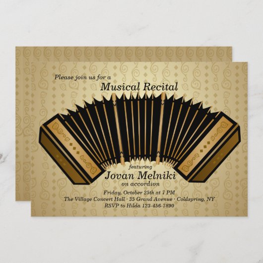 Accordion Music - Einladung (Vorne/Hinten)