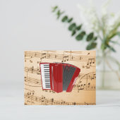 Accordion Music, populäres Design, Postkarte (Stehend Vorderseite)