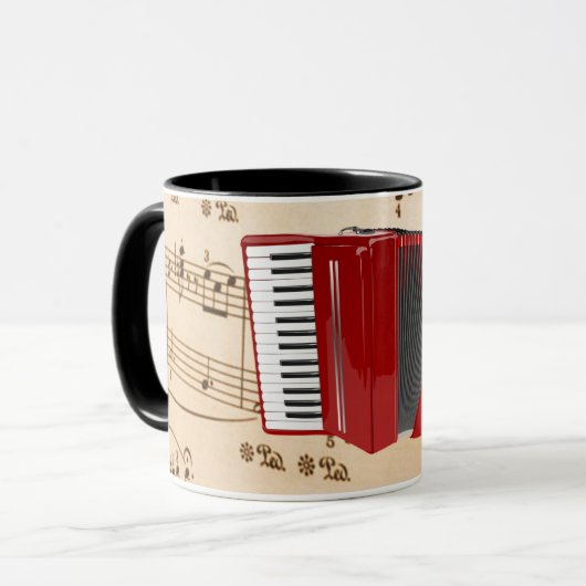 Accordion Music, populäres Design, Tasse (Vorderseite Links)