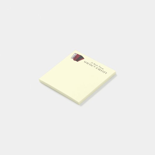 Accordion Musician Band Dozentin Post-it Klebezettel (angewinkelt)