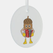 Accordion Nut Ornament Aus Glas (Vorderseite Rechts)