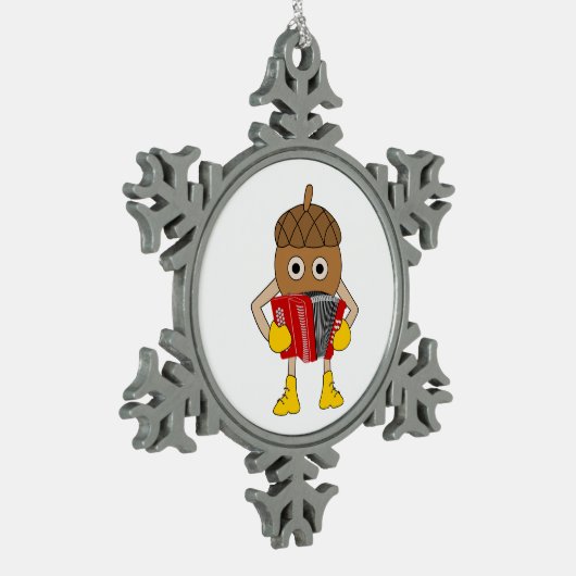 Accordion Nut Schneeflocken Zinn-Ornament (Links)