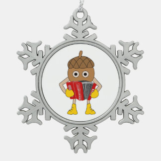Accordion Nut Schneeflocken Zinn-Ornament
