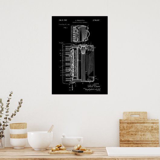 Accordion Patent Poster (Küche)