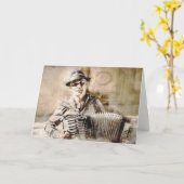 Accordion Player Accordionist wird bald gut Karte (Gelbe Blume)