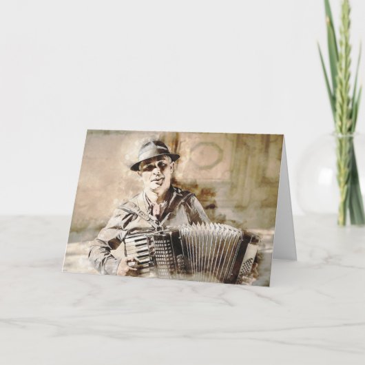 Accordion Player Accordionist wird bald gut Karte (Vorderseite)