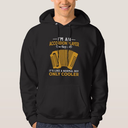 Accordion Player Boy Like A Normal Boy Only Cooler Hoodie (Vorderseite)