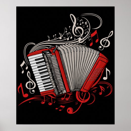 Accordion Player Gift Men Folk Music Accordion Poster (Vorne)
