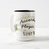 Accordion Player große Tasse mit Ihrem Namen (Vorderseite Links)