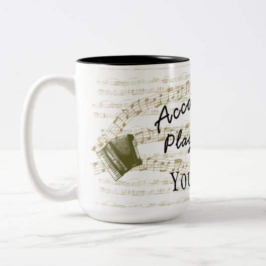 Accordion Player große Tasse mit Ihrem Namen (Links)