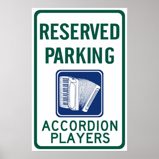 Accordion Player Parking Poster (Vorne)