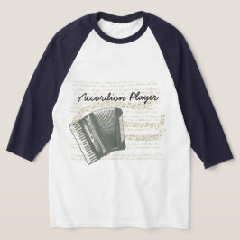 Accordion Player Raglan Baseball T - Shirt