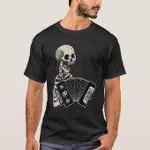 Accordion Player Retro Skull Skelettin Accordionis T-Shirt (Vorderseite)