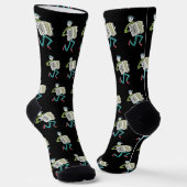 Accordion Playing Stickman Socken (Gewinkelt)