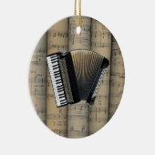 Accordion ~ Rolled Sheet Music Background ~ Musik Keramik Ornament (Rechts)