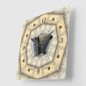 Accordion ~ Strange Musical Design ~ Unique ~ Quadratische Wanduhr (Winkel)