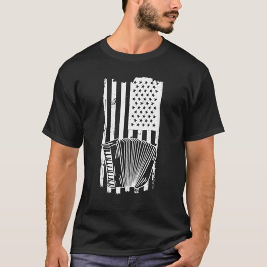 Accordion Us Flag - Accordion Accordionist Accordi T-Shirt (Vorderseite)