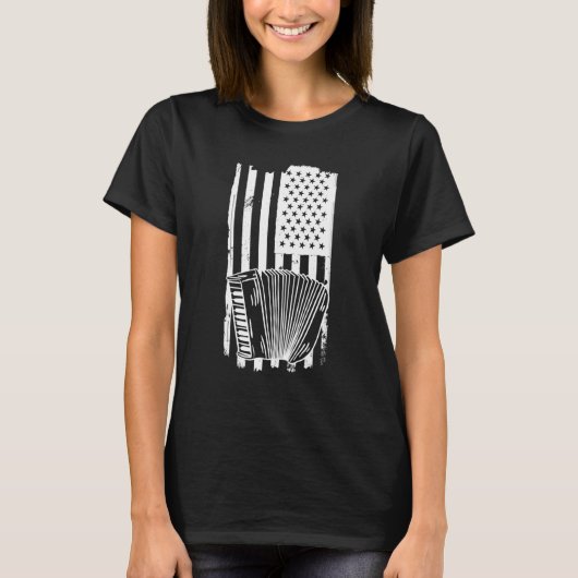 Accordion Us Flag - Accordion Accordionist Accordi T-Shirt (Vorderseite)