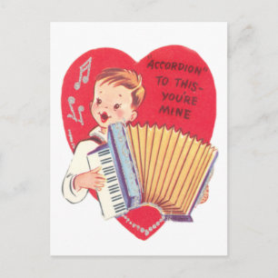 Accordion Valentinstag Feiertagspostkarte