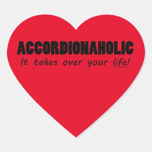 Accordionaholic Life Heart Sticker (Vorderseite)