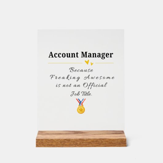 Account Manager Acrylschild (Vorderseite)