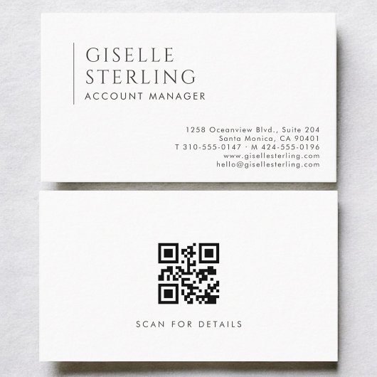 Account Manager Moderne professionelle QR-Code Vis Visitenkarte