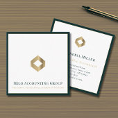 Accountant Beruflich Luxury Logo Quadratische Visitenkarte