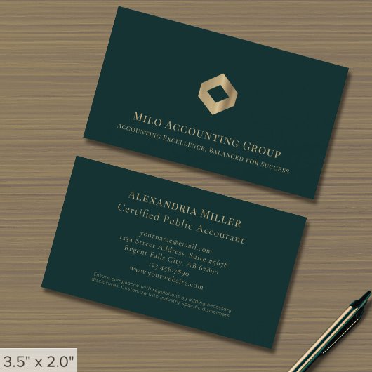 Accountant Beruflich Luxury Logo Visitenkarte