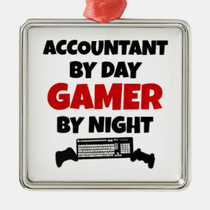 Accountant by Day Gamer by Night Ornament Aus Metall