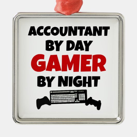 Accountant by Day Gamer by Night Ornament Aus Metall (Vorne)