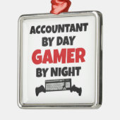 Accountant by Day Gamer by Night Ornament Aus Metall (Links)