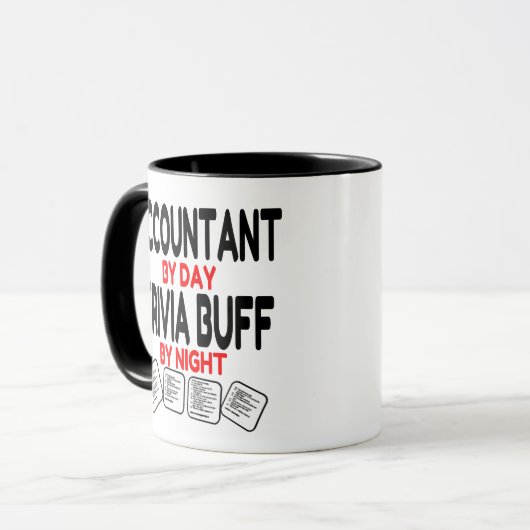 Accountant by Day Trivia Buff by Night Tasse (Vorderseite Links)