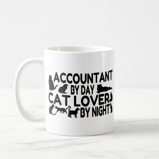 Accountant Cat Lover Kaffeetasse (Links)