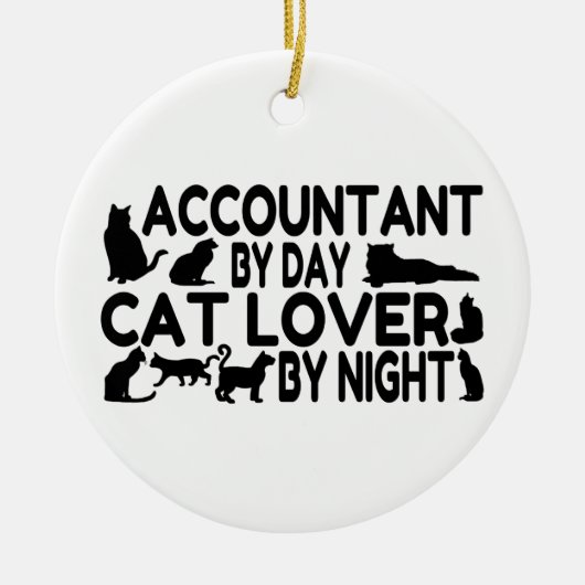 Accountant Cat Lover Keramik Ornament (Vorne)