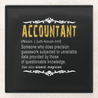 Accountant Funny Definition benutzerdefiniertes Ge Glasuntersetzer