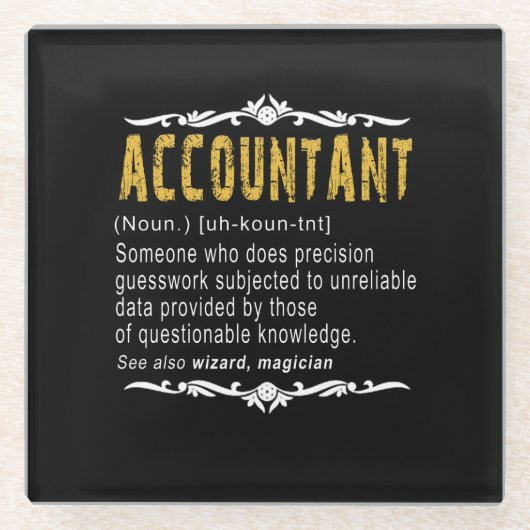 Accountant Funny Definition benutzerdefiniertes Ge Glasuntersetzer (Vorderseite)