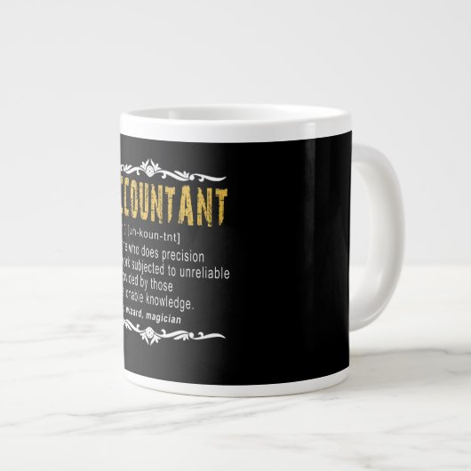 Accountant Funny Definition benutzerdefiniertes Ge Jumbo-Tasse (Vorderseite Rechts)