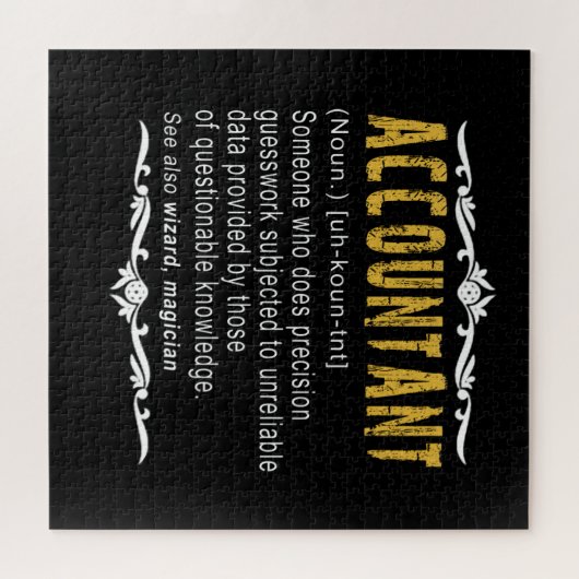 Accountant Funny Definition benutzerdefiniertes Ge Puzzle (Horizontal)